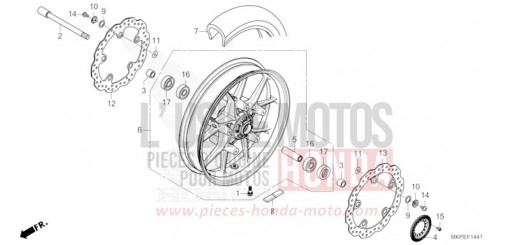 ROUE AVANT (CB500FAN/P) CB500FAN de 2022